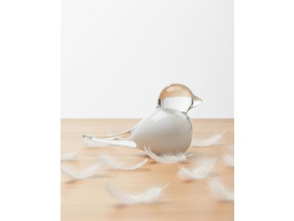 skleneny ptacek bily