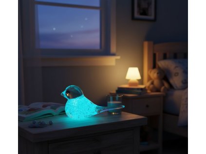 skleneny ptacek modry