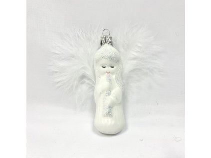 Anděl s křídly, 1 ks (Balení 1 ks, Barva bílá, Velikost 8 cm)