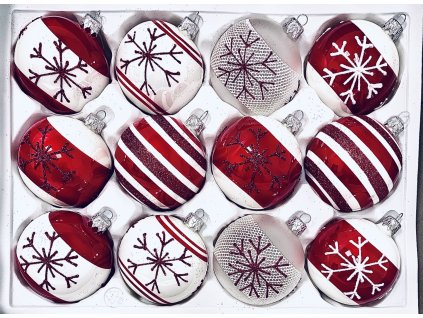 Santa Klausova šála (Balení 12ks, Barva červená, Velikost 7 cm)