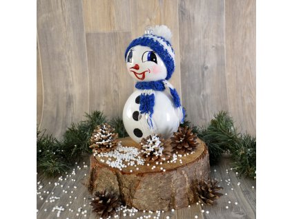 Sněhulák s čepicí (Balení 1ks, Barva modrá, Velikost 18 cm)
