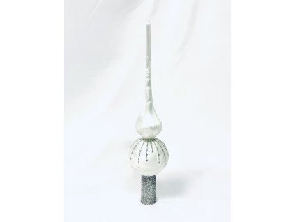 Irisa Vánoční ozdoby bílá špice s dekorem mrazolak linky 30 cm, 1 ks