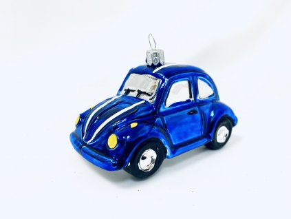 Irisa Skleněná vánoční ozdoba AUTO modré velikost 9 cm