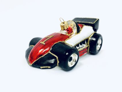 Irisa Skleněná vánoční ozdoba FORMULE AUTO č.1 červené velikost 13 cm