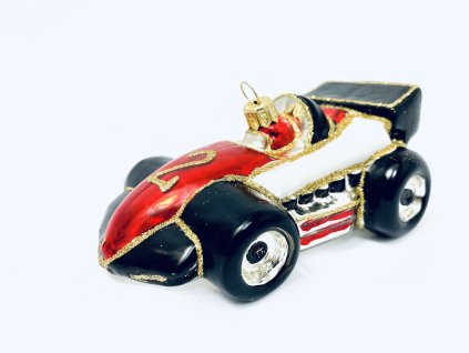 Irisa Skleněná vánoční ozdoba FORMULE AUTO č.2 červené velikost 13 cm