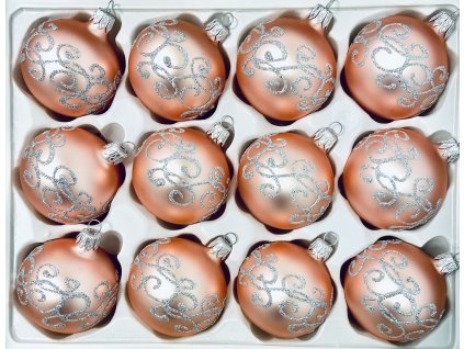 Irisa Vánoční ozdoby NIKA růžové koule 5 cm, SET 12 ks