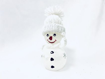 Irisa Vánoční skleněná figurka SNĚHULÁK bílý 1 ks