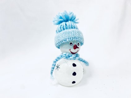 Irisa Vánoční skleněná figurka SNĚHULÁK HONZA 1 ks