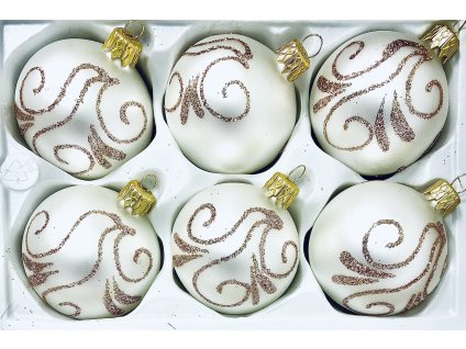 Irisa Vánoční skleněné ozdoby - Ella winter ornament collection (Sada 6 ks, Velikost 6 cm)