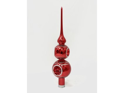 Červená vánoční špice se stříbrnými pruhy – Klasika, která nikdy neztratí lesk