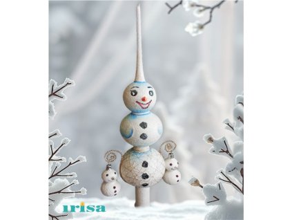 Veselá vánoční špice Sněhulák – ručně vyráběná 35 cm