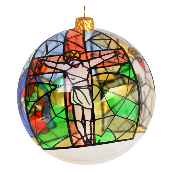 Skleněná ozdoba vitráž Život malého Ježíška, velikost 10 cm Balení: 1ks, Barva: čirá, Velikost: 10 cm