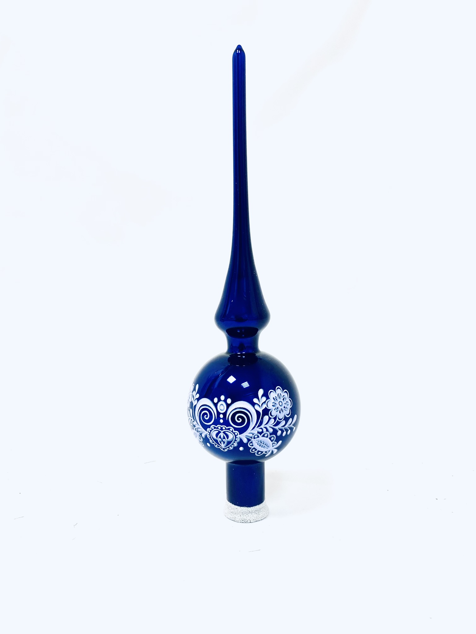 Irisa Vánoční ozdoby ALŽBĚTA modrá špice s dekorem cibulák 30 cm, 1 ks Balení: 1ks, Barva: modrá, Velikost: 30 cm
