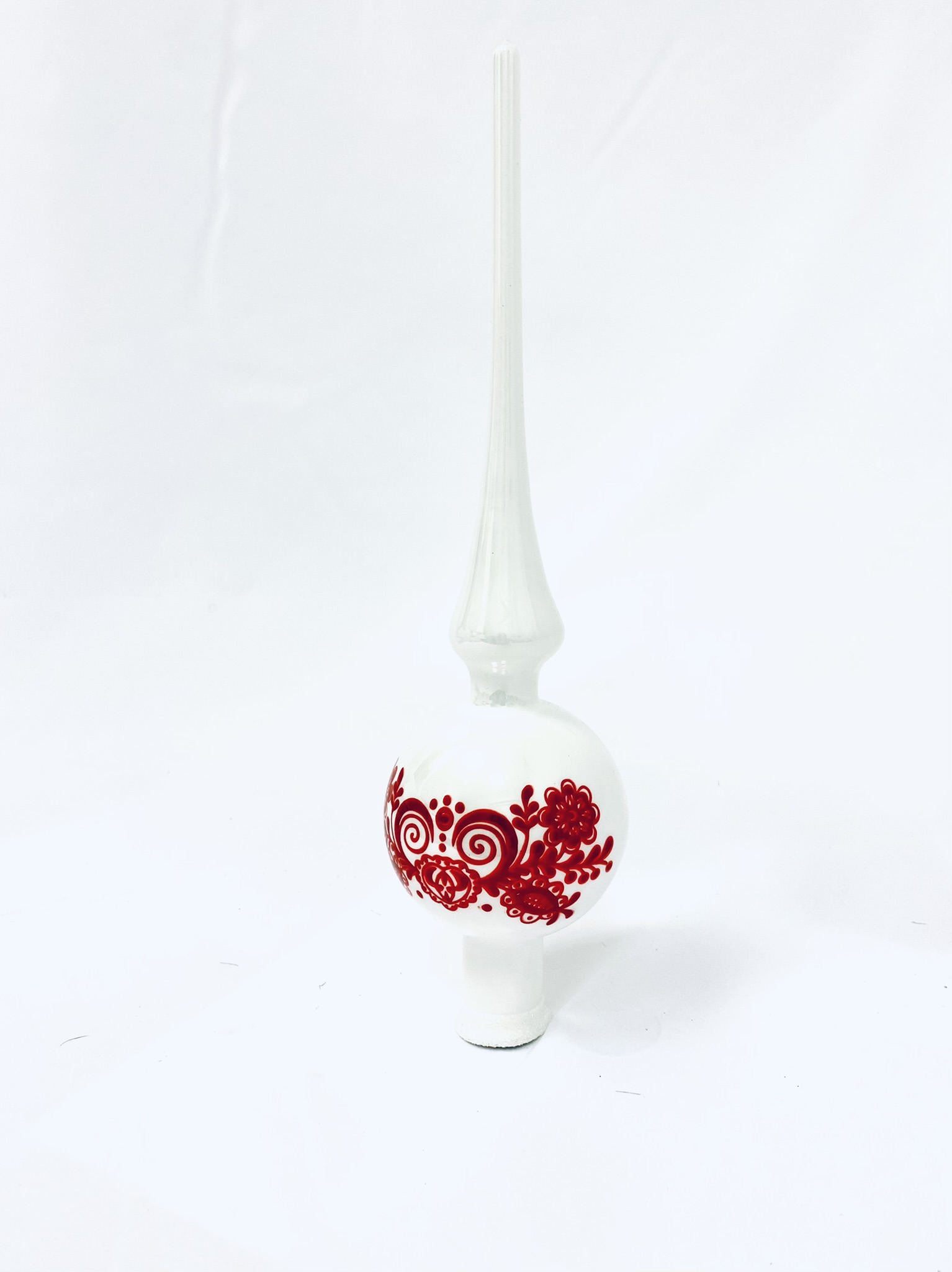 Irisa Vánoční ozdoby DANKA bílá špice s dekorem cibulák 28 cm, 1 ks Balení: 1ks, Barva: bílá, Velikost: 30 cm