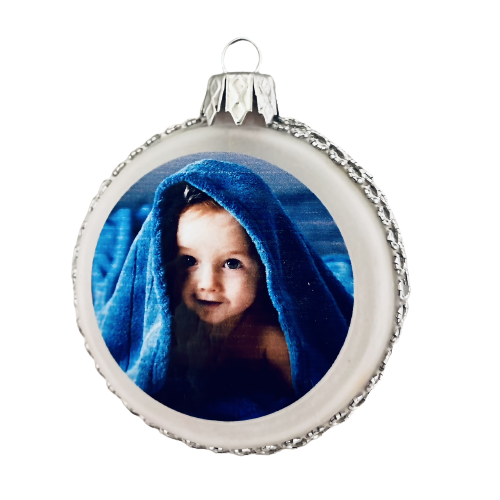 Irisa - Vánoční ozdoby, skleněné vánoční ozdoby, tradiční skleněné vánoční ozdoby Balení: 1ks, Barva: bílá, Velikost: průměr 6 cm