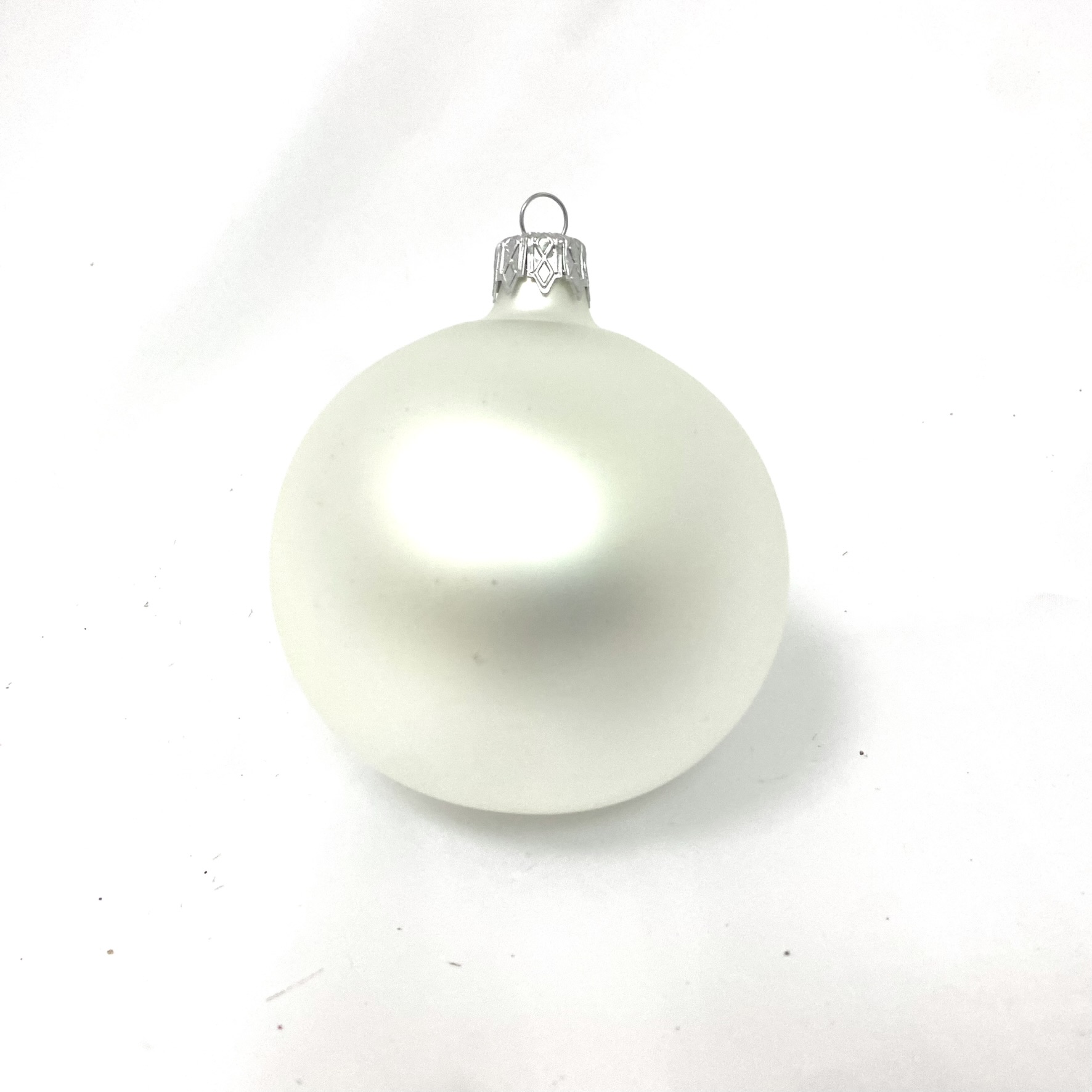 Skleněná vánoční ozdoba bílá s textem na přání - bez dekoru (1 ks, 8 cm) Balení: 1ks, Barva: bílá, Velikost: 8 cm