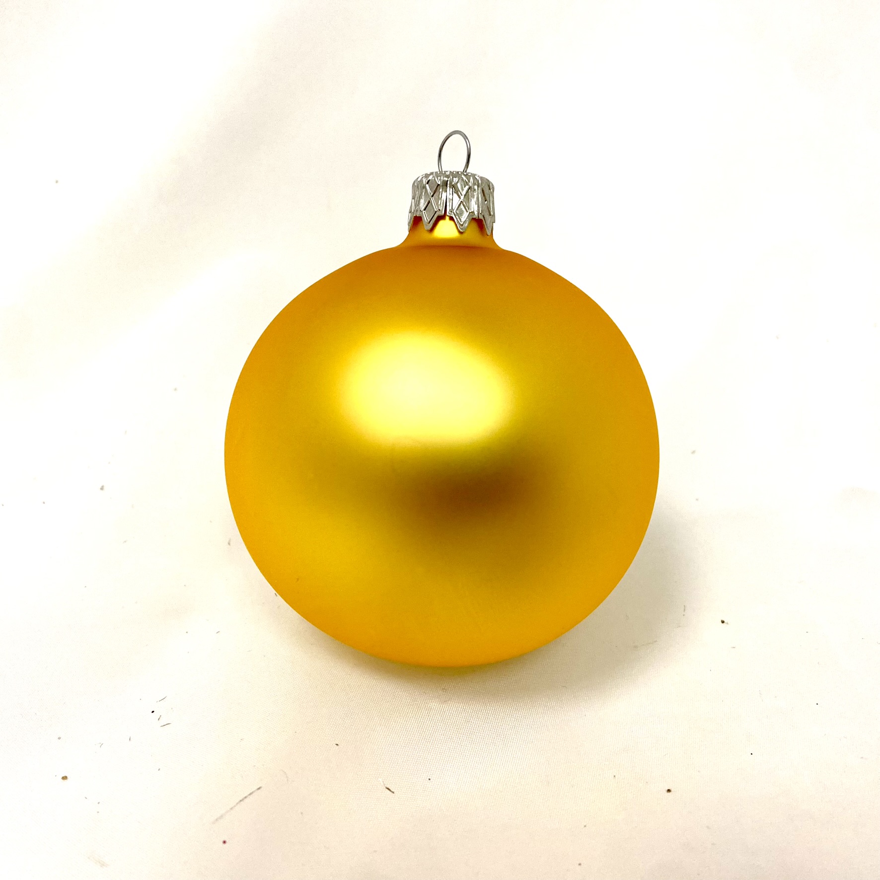 Skleněná vánoční ozdoba zlatá s textem na přání - bez dekoru (1 ks, 8 cm) Balení: 1ks, Barva: zlatá, Velikost: 8 cm