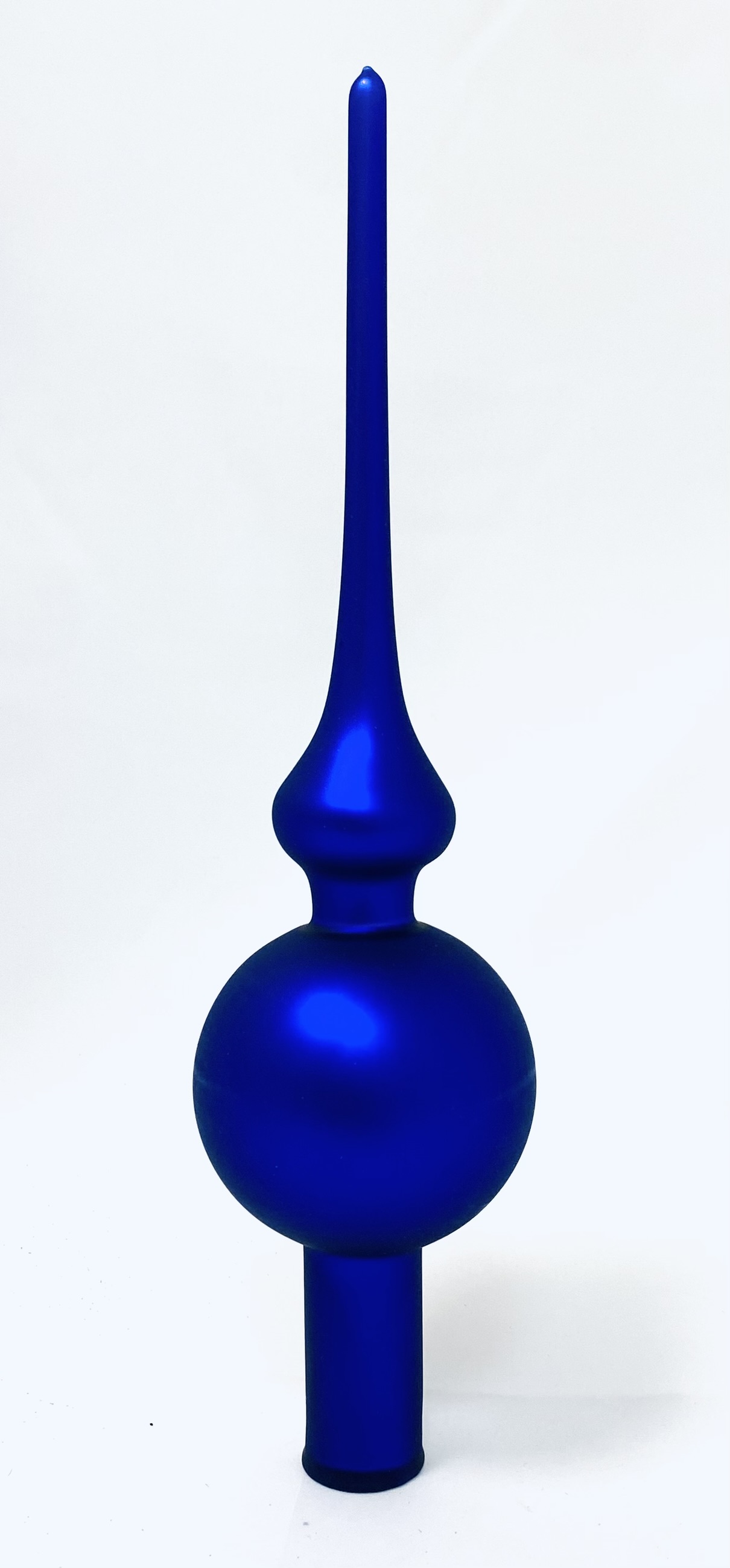 Modrá skleněná špice na stromeček (28 cm) Balení: 1ks, Barva: modrá, Velikost: 6 cm