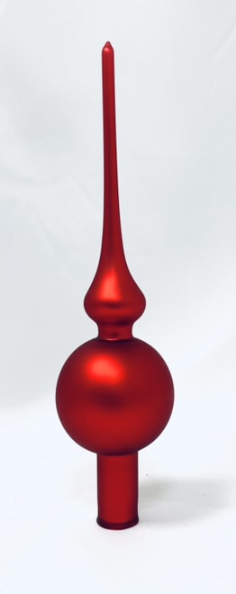 Červená skleněná špice na stromeček (28 cm) Balení: 1ks, Barva: červená, Velikost: 6 cm