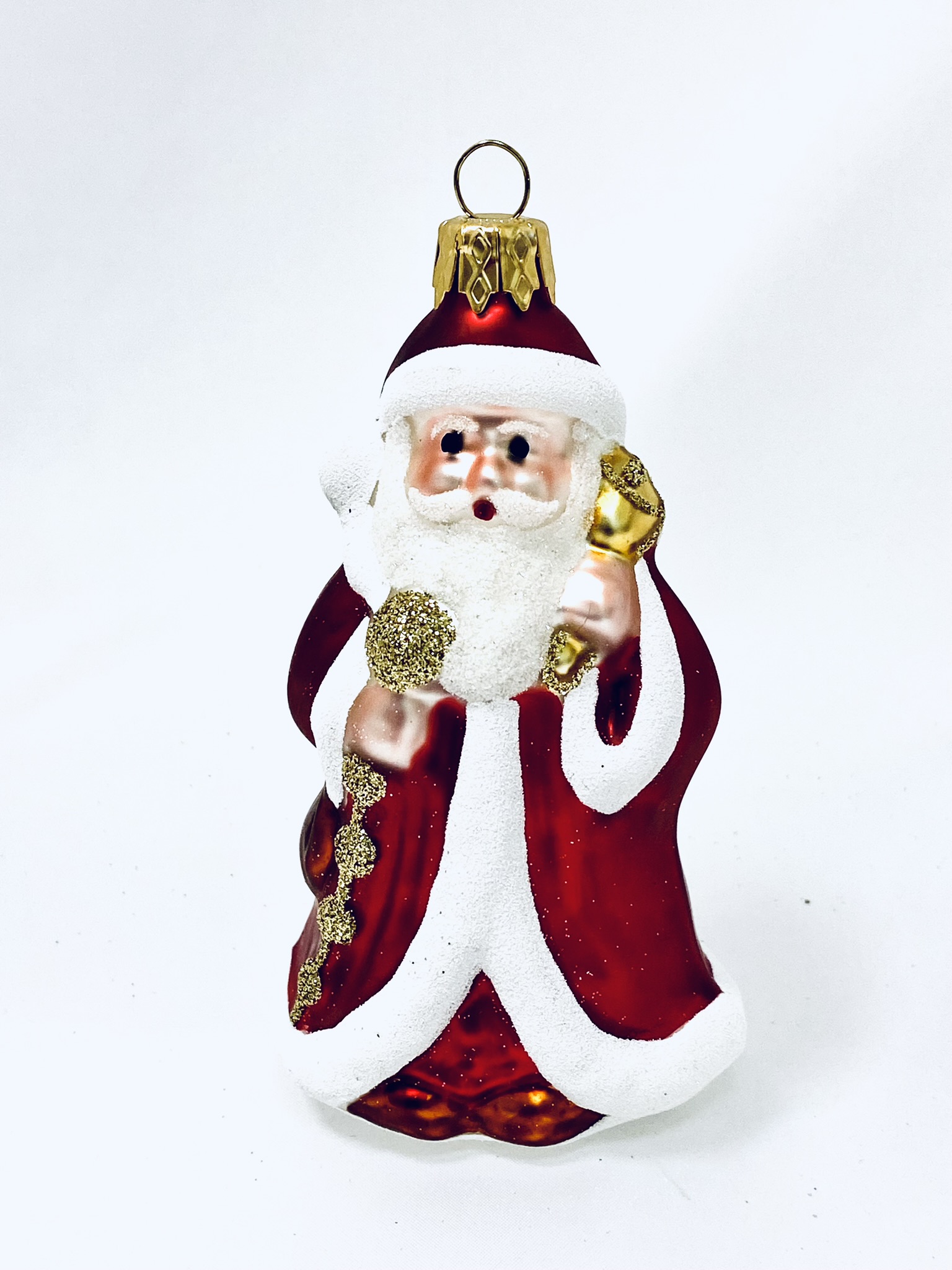 Irisa Skleněné vánoční ozdoba MIK MIK MIKULÁŠ velikost 9 cm Balení: 1ks, Barva: červená, Velikost: 9 cm