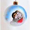 Skleněná koule, dekor: Maria s Ježíškem (Balení 1 ks, Barva bílá, 104, Velikost 7 cm)