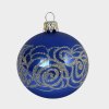 IRISA Skleněná sada Vánoční ozdoby RŮŽE modrá 4 kusy a