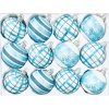 Skleněná ozdoba Šála dědy Mráze (Balení 12ks, Barva bílá;tyrkysová, Velikost 7 cm)