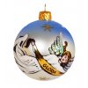 Skleněná koule, dekor: Anděl (Balení 1 ks, Barva bílá, 104, Velikost 7 cm)
