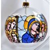 Skleněná koule, dekor: vitráž Maria s Ježíškem (Balení 1 ks, Barva čirá, Velikost 10 cm)