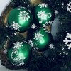 IRISA skleněné ozdoby Vločka mnohokrát jinak zelená sada 4ks, velikost 7 cm (2)