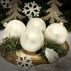 Vánoční Malířské Kousky - Bílá sada 4 ks skleněných ozdob s dekorem suchého štětce (Velikost 7cm) (2)