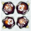 Irisa Vánoční ozdoby JITŘENKA tmavě hnědé koule s dekorem perník 7 cm, SET 4 ks