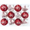 Irisa Vánoční ozdoby LIANA kombinace bílé a červené koule s dekorem mrazolak 7 cm, SET 12 ks a