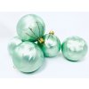Irisa Vánoční ozdoby MADLEN  zelené koule s dekorem mrazolak  7 cm, SET 12 ks aa