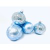 Irisa Vánoční ozdoby ELA modré koule s dekorem mrazolak  7 cm, SET 12 ks aa