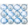 Irisa Vánoční ozdoby ELA modré koule s dekorem mrazolak  7 cm, SET 12 ks