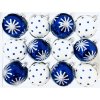 Irisa Vánoční ozdoby JUSTY kombinace bílé a modré koule s dekorem vločka  7 cm, SET 12 ks