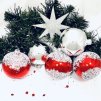 Irisa Vánoční exkluzivní ozdoby ANIKA kombinace červené a stříbrné koule Velikost 8 cm, SET 12 ks a