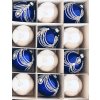 Irisa Vánoční exkluzivní ozdoby BIANKA kombinace modré a stříbrné koule Velikost 8 cm, SET 12 ks