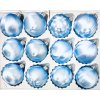 Irisa Vánoční ozdoby ELA modré koule s dekorem mrazolak 7 cm, SET 12 ks