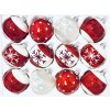 Irisa Vánoční ozdoby EINAR z kolekce NORDIC kombinace bílé a červené koule s dekorem 7 cm, SET 12 ks