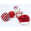 Irisa Vánoční ozdoby FISKE z kolekce NORDIC kombinace bílé a červené koule s dekorem 7 cm, SET 12 ks a