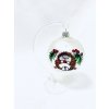 Skleněná ozdoba bílá luxusní dekor JEŽEK 8 cm, dárkové balení 1 ks