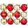 IRISA Skleněná ozdoba PULCHRA 7 cm, balení 12 ks zlatá , červená