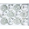 IRISA Skleněná ozdoba SADA LES  7 cm, balení 12 ks bílá