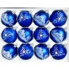IRISA Skleněná ozdoba SADA CHALOUPKA  7 cm, balení 12 ks modrá