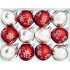 IRISA Skleněná ozdoba SADA CRYSTALLO  7 cm, balení 12 ks červená