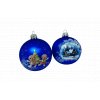 "Modrá vánoční nostalgie: sada 2 ks skleněných ozdob - Perníček a Chaloupka (s dárkovou krabičkou) 7cm IRISA"