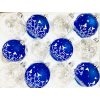 UNIKÁT "Zimní Kouzlo - Bílo Modrá Sada 12 ks Skleněných Ozdob s Dekorem (Velikost 7cm)"