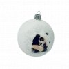 "Bílá harmonie: Skleněná ozdoba 8cm - Ležící panda (s dárkovou krabičkou) IRISA"